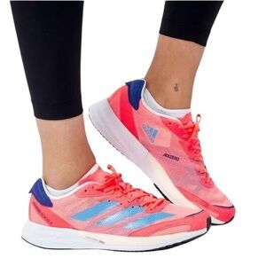 Adidas Adizero Adios 6 'Turbo Sky Rush' Women's Mesh Running Shoes Size 7